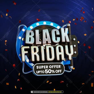 Black friday super offer sale banner with editable text