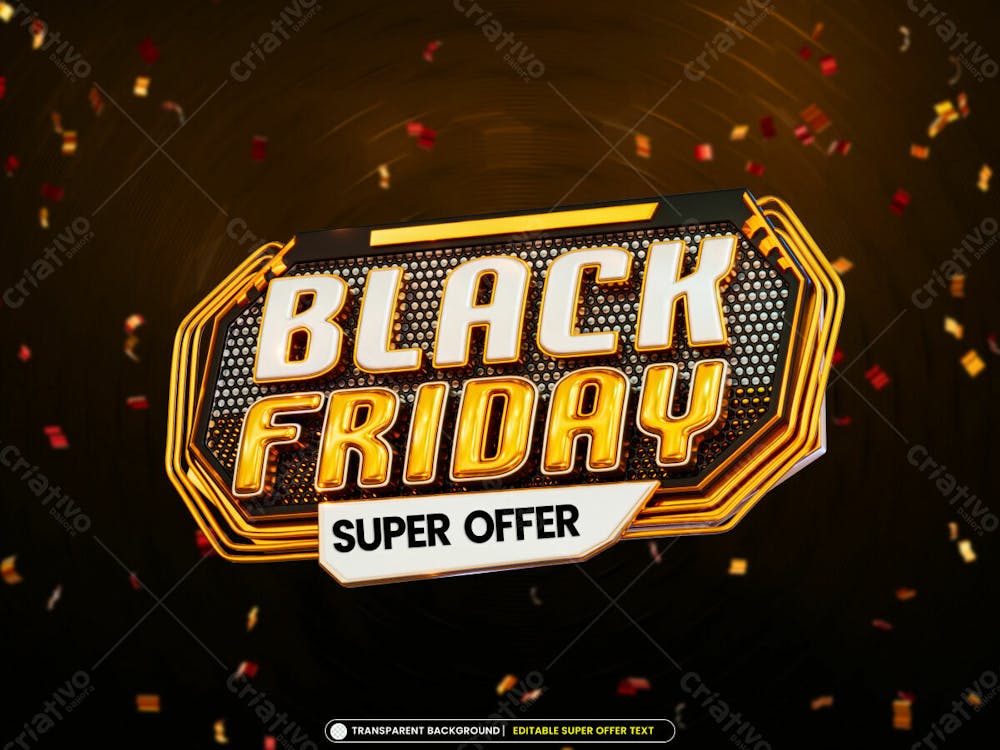 Black Friday Super Offer Sale Banner With Editable Text