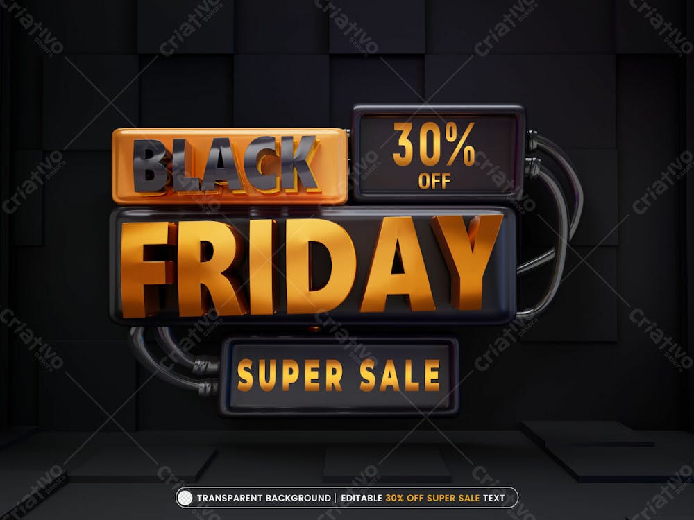 Black Friday Super Sale Banner With Editable Text Effect