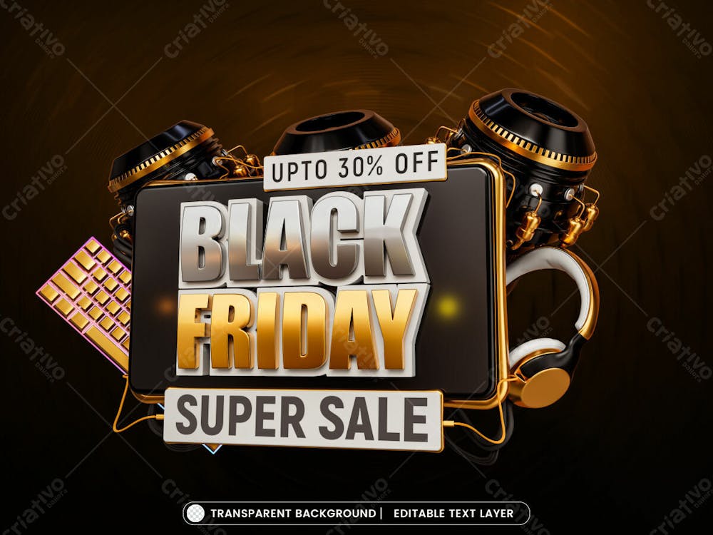 Black Friday Super Sale Banner With Editable Text Effect