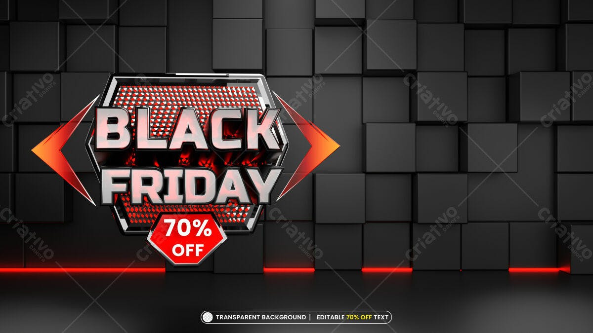 Banner Black Friday 70% OFF PSD Editável