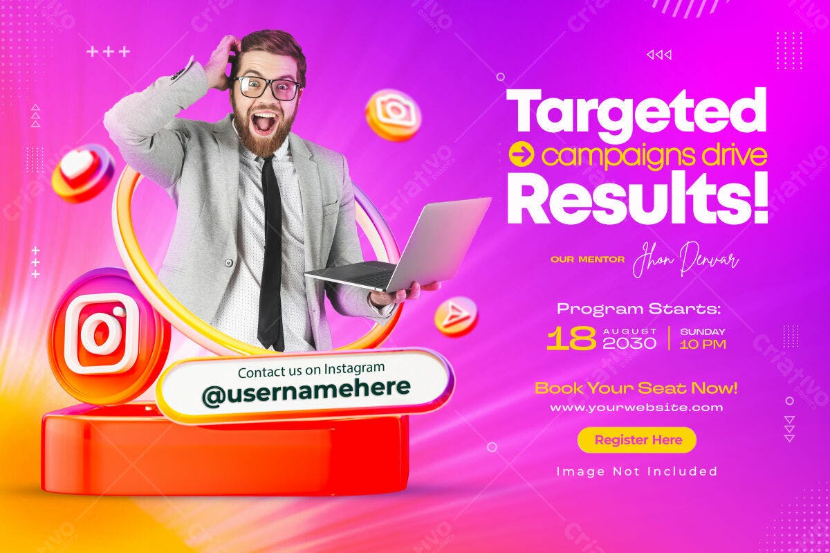 Banner Instagram para Programa de Marketing Digital PSD Editável