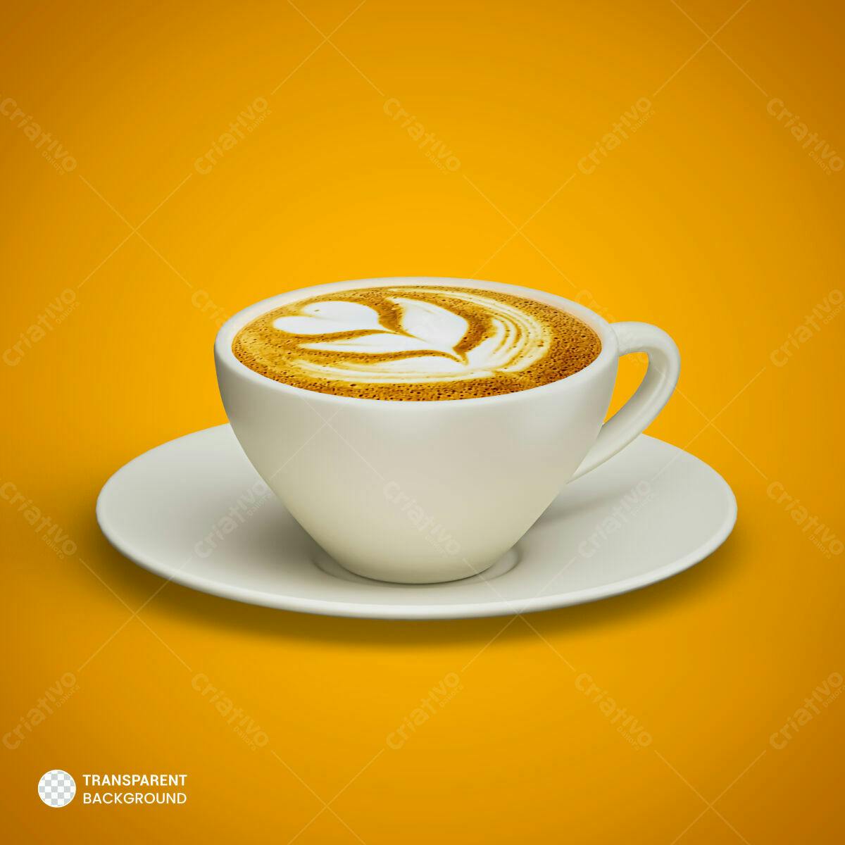 PSD xícara de café com arte latte para cafeteria PSD Editável