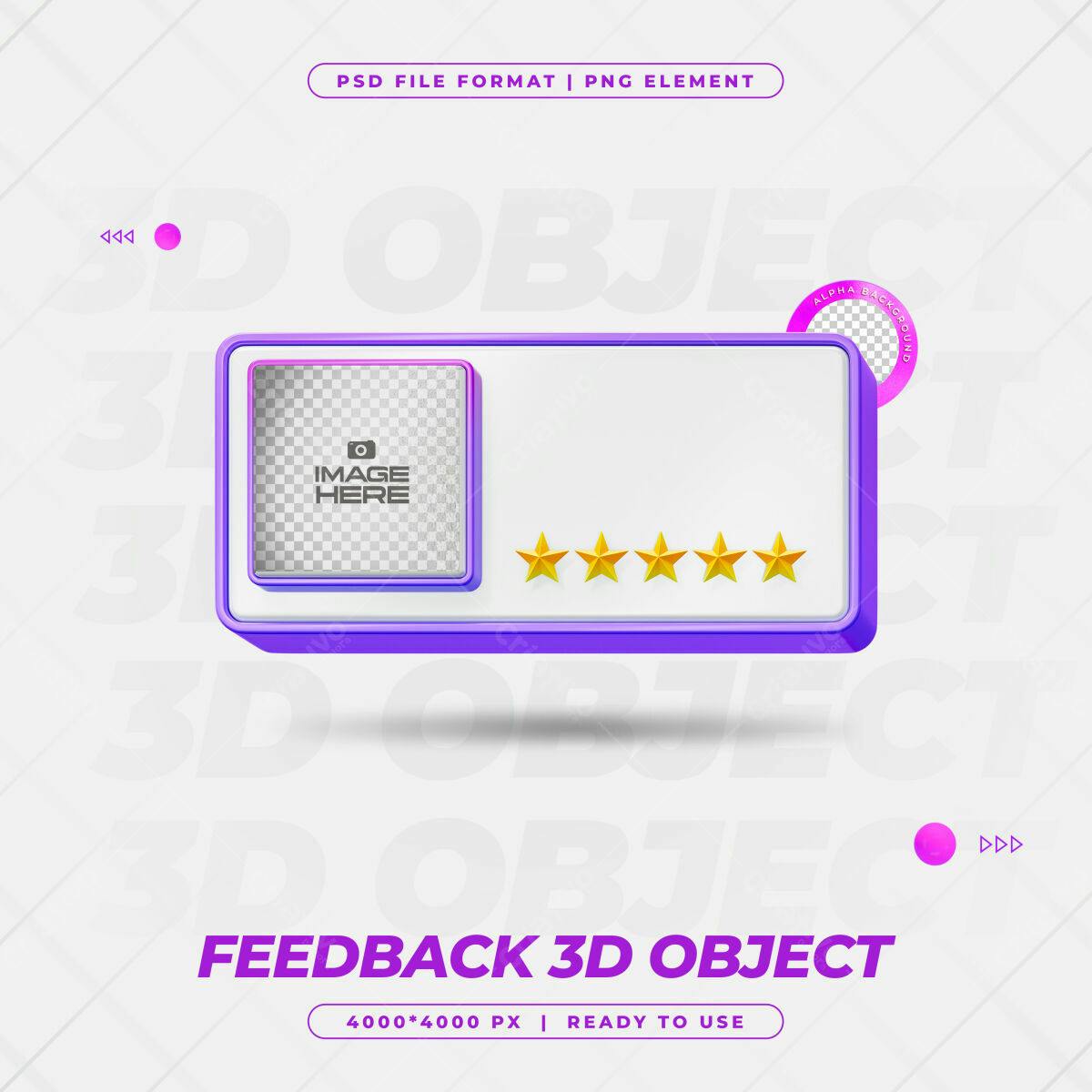 Elemento 3D para Feedback PSD Editável