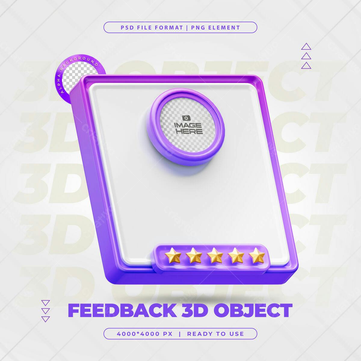 Objeto 3D Feedback PSD Editável