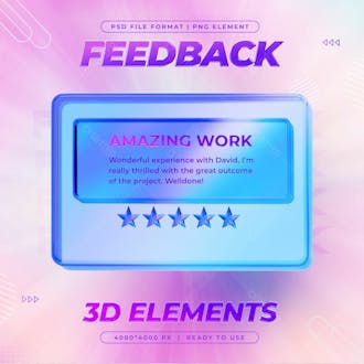Customer feedback review isolated social media 3d render