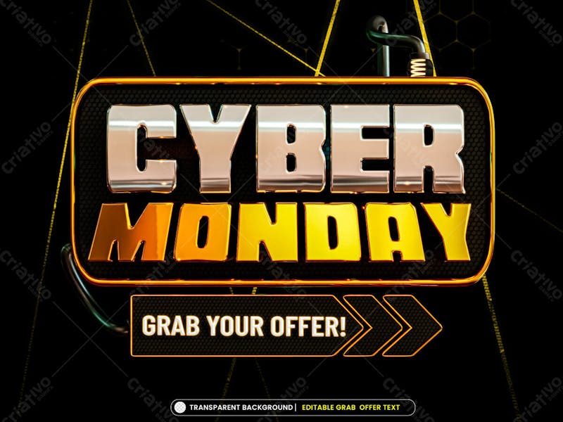 Cyber monday sale banner with editable text