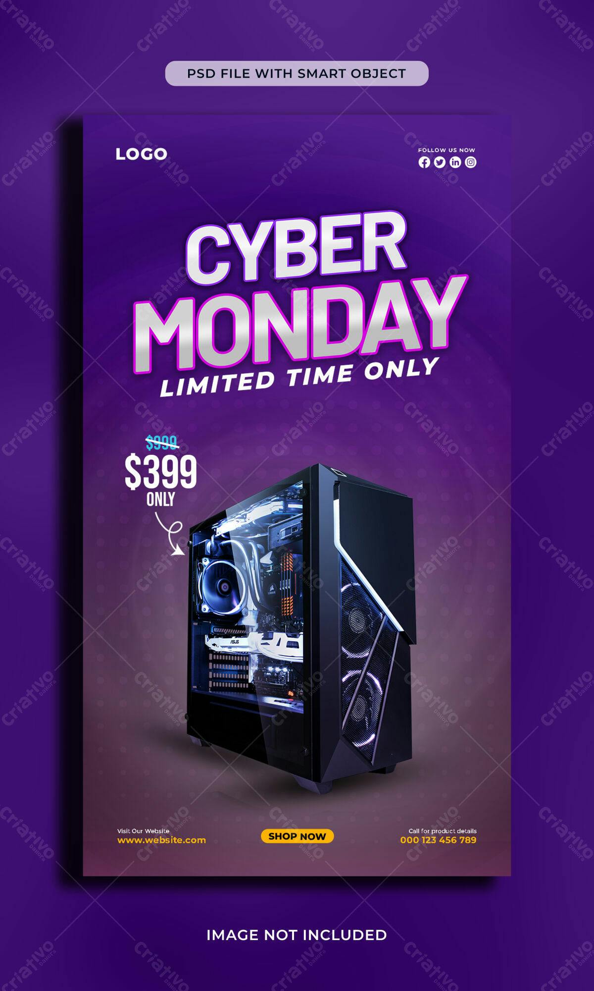 Flyer Cyber Monday PSD Editável