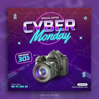 Cyber monday special offer social media post design template