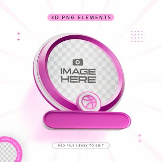 Dribbble follow us banner element icon isolated 3d render