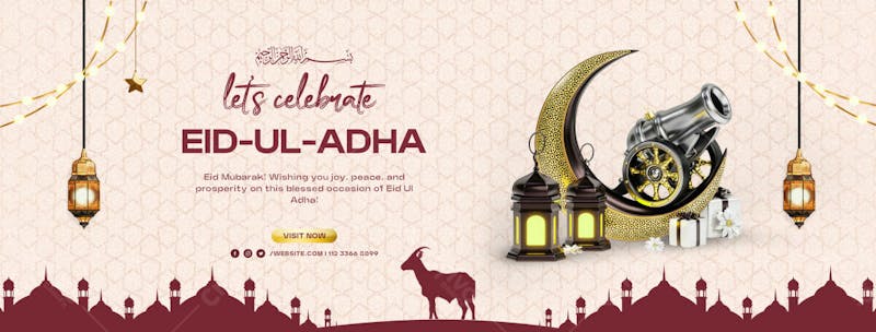 Eid al adha celebration social media cover design template