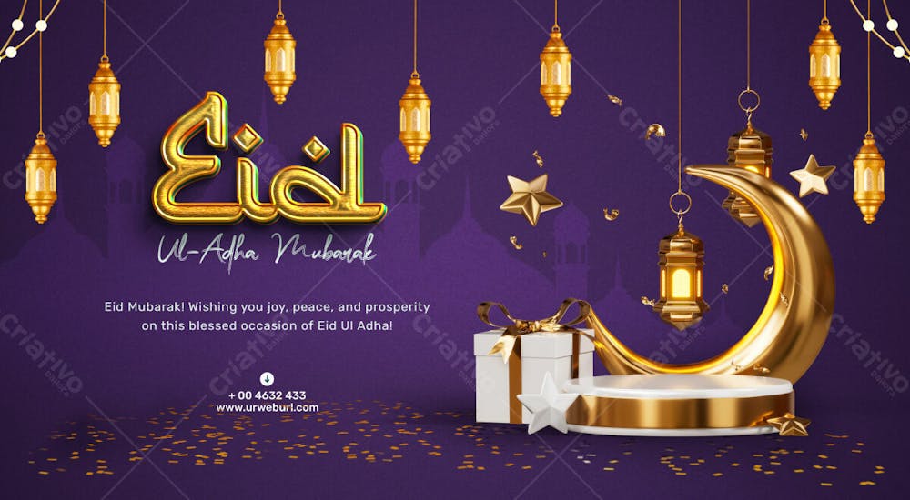 Eid Al Adha Mubarak Muslim Festival Social Media Banner Design Template