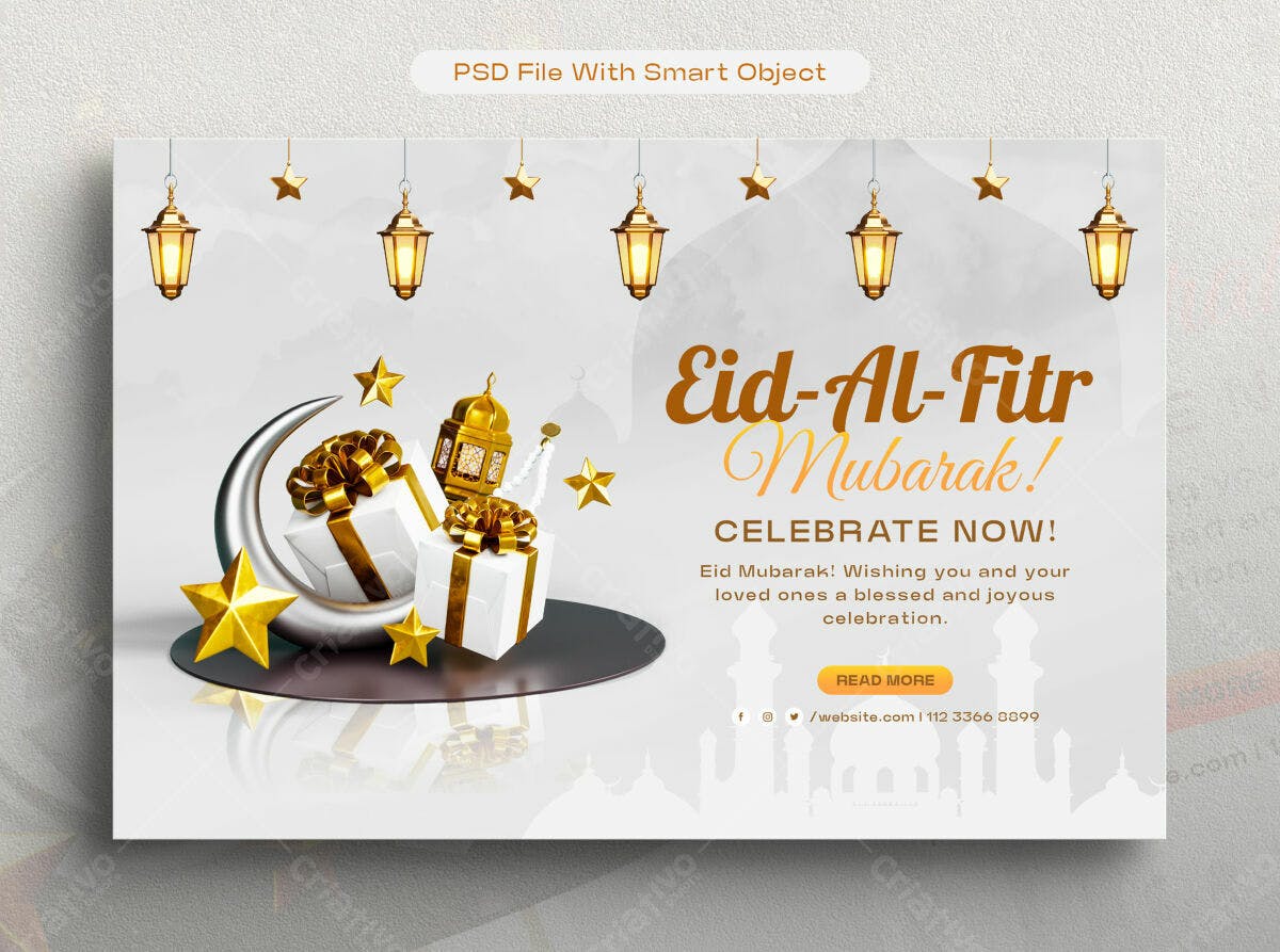 Banner Eid Al-Fitr PSD Editável