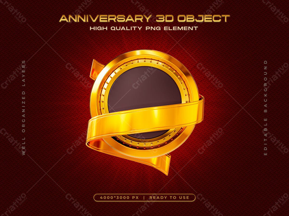 Objeto 3D Aniversário PSD Editável