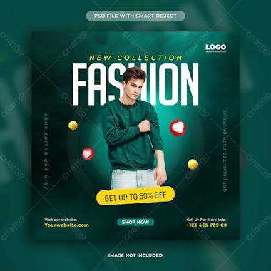 Fashion sale social media instagram post template