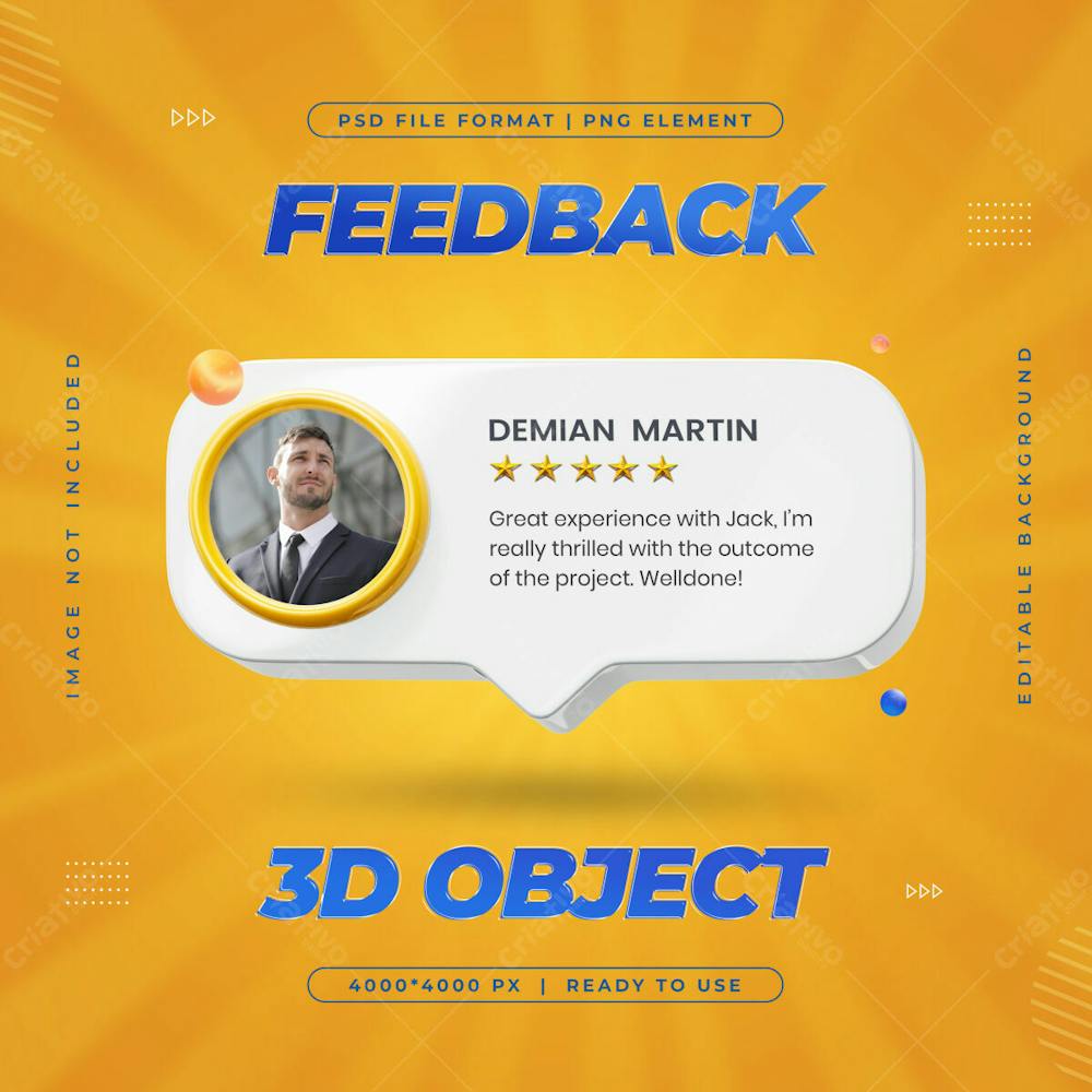 Feedback Review And Star Rating For Social Media Post Design Template