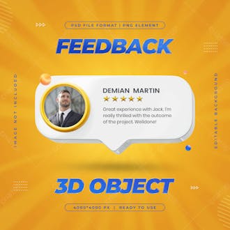Feedback review and star rating for social media post design template