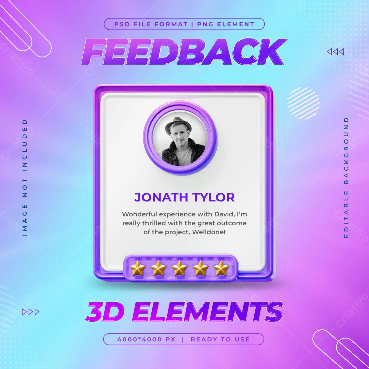 Post de Feedback PSD Editável