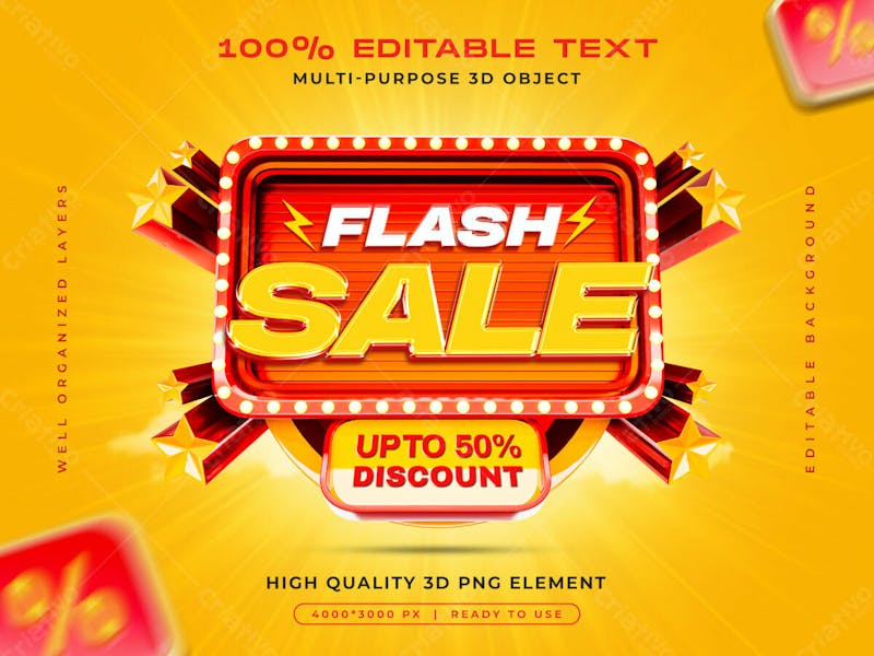 Flash sale badge promotion banner design template
