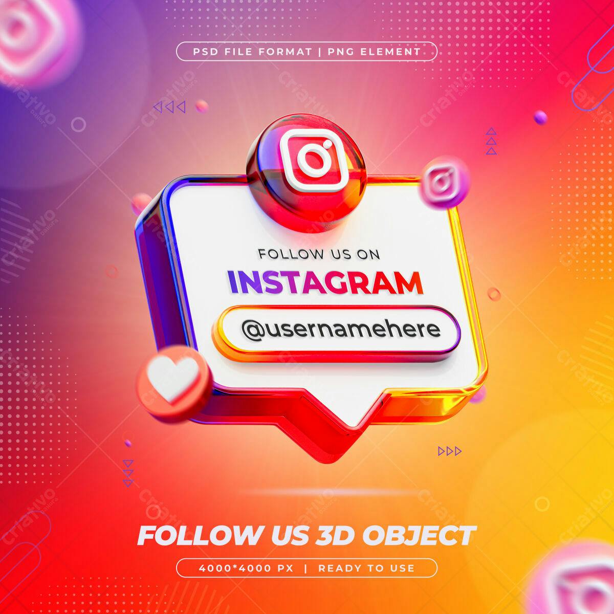 Banner Instagram 3D PSD Editável