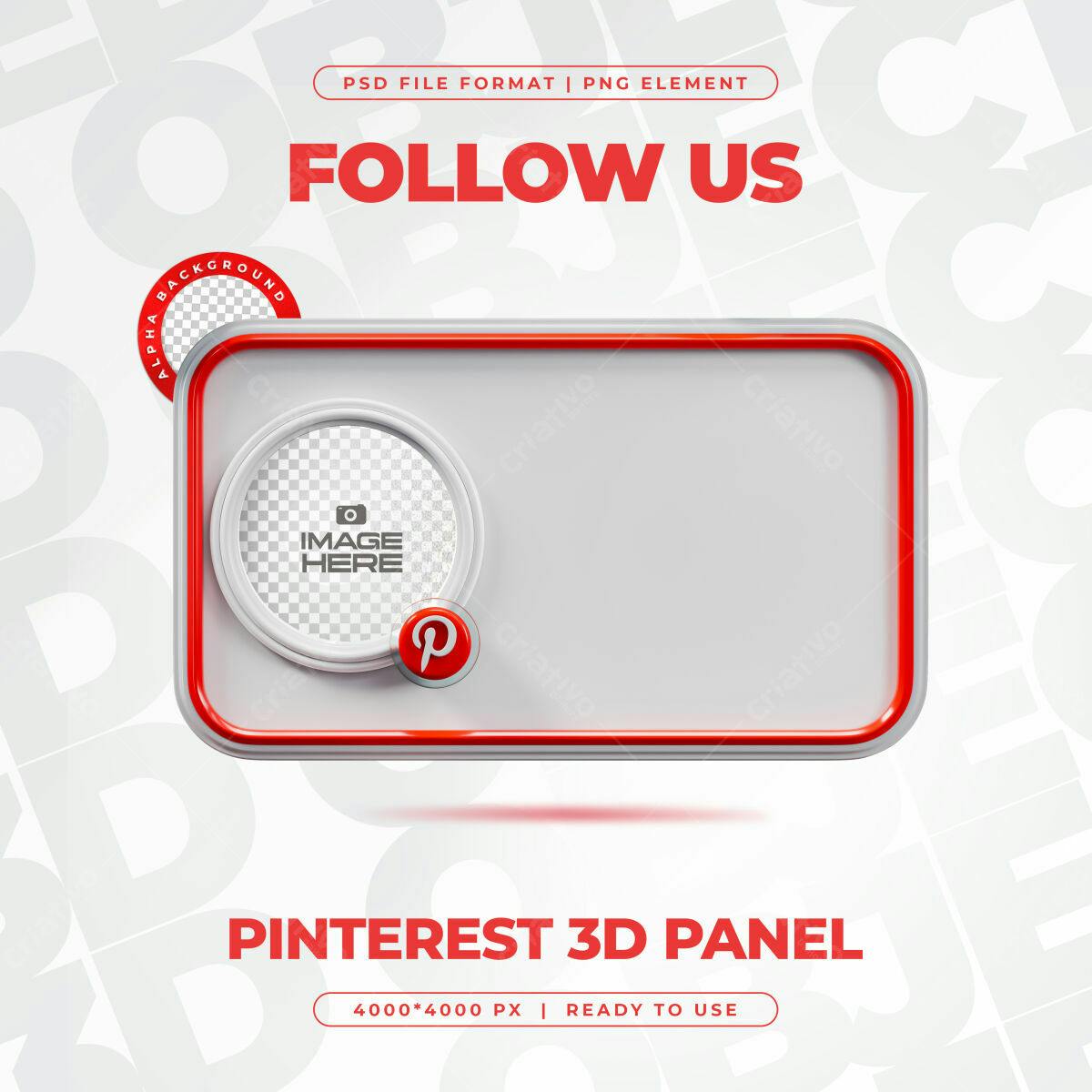 Painel Pinterest 3D PSD Editável