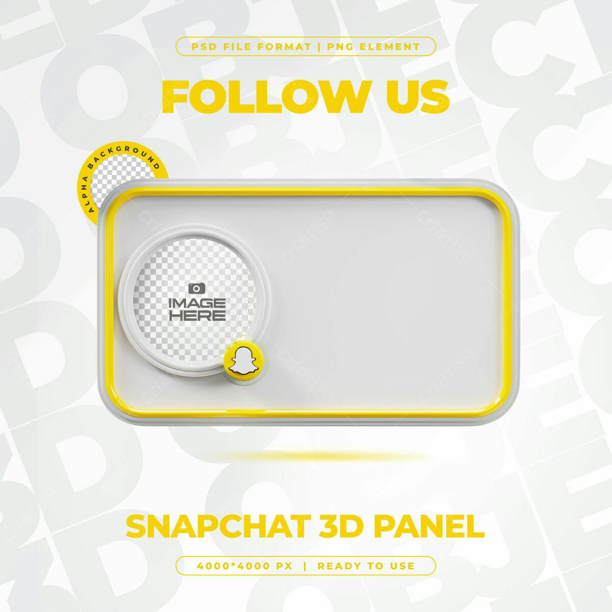 Painel 3D Snapchat para Redes Sociais PSD Editável