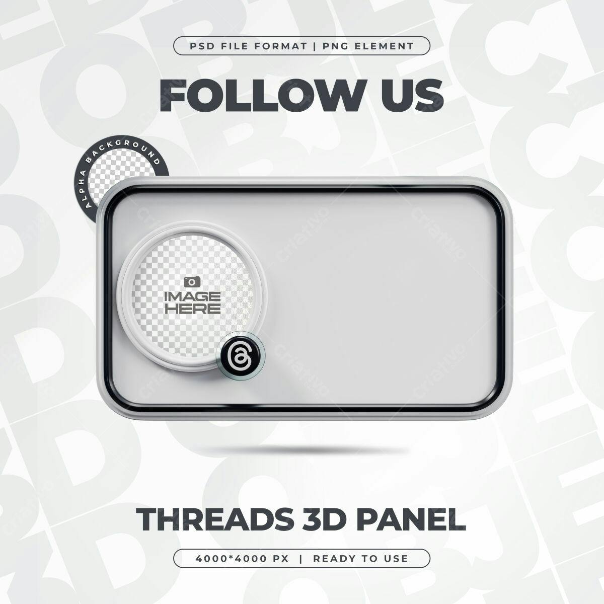 Painel 3D para Redes Sociais PSD Editável