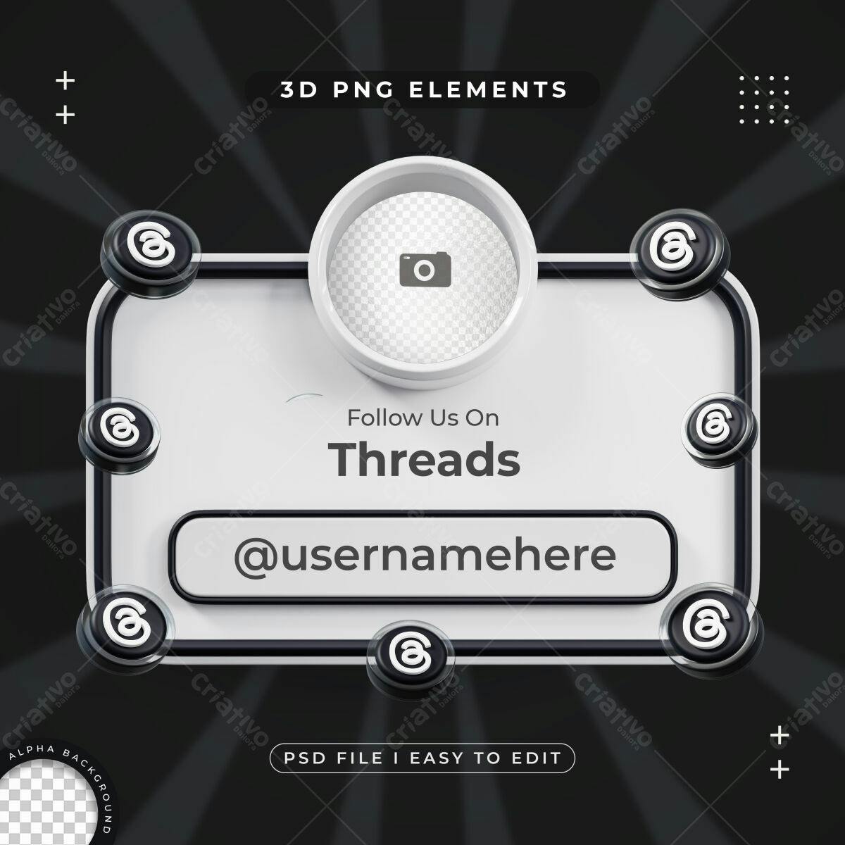 Banner para Redes Sociais Threads PSD Editável