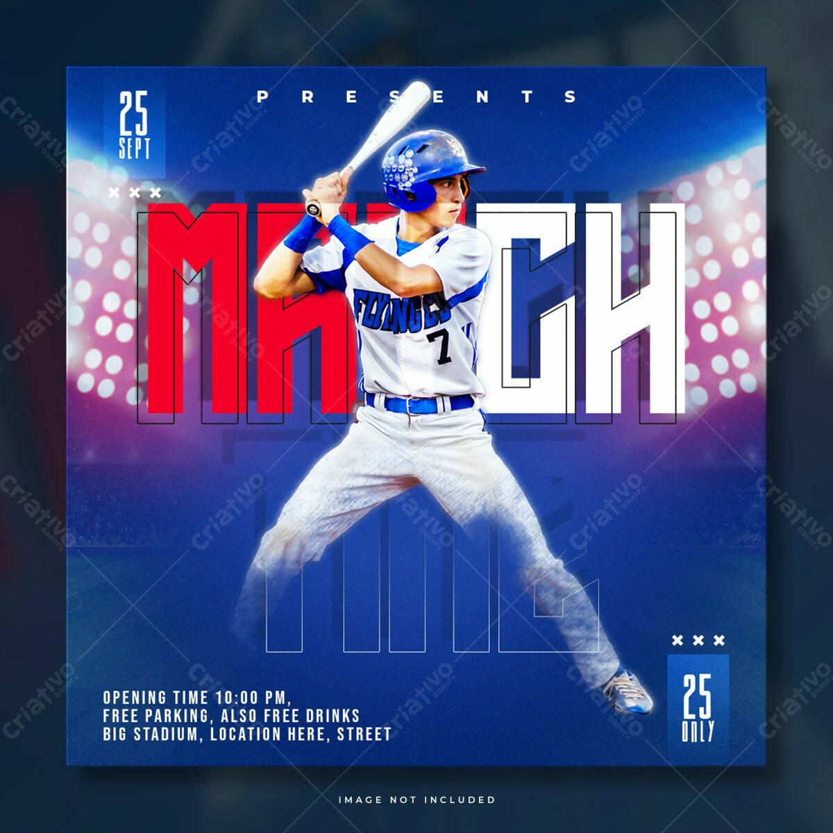 Flyer para Jogo de Beisebol PSD Editável