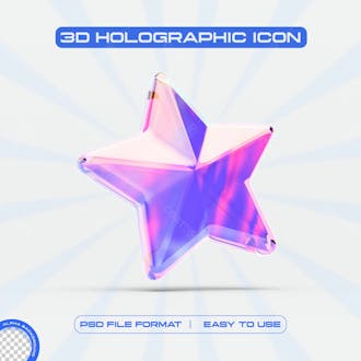 Futuristic holographic star icon graphic design concept
