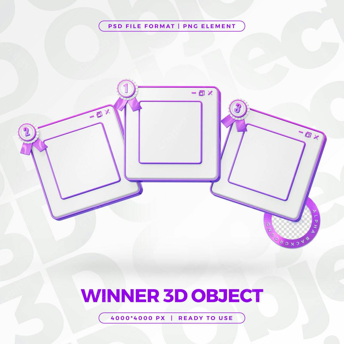 Objeto 3D para Premiados PSD Editável
