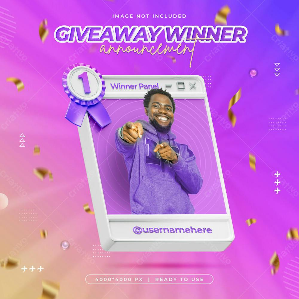 Giveaway Winner Announcement Social Media Instagram Post Template