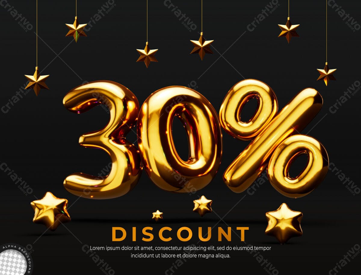Banner 30% Desconto PSD Editável