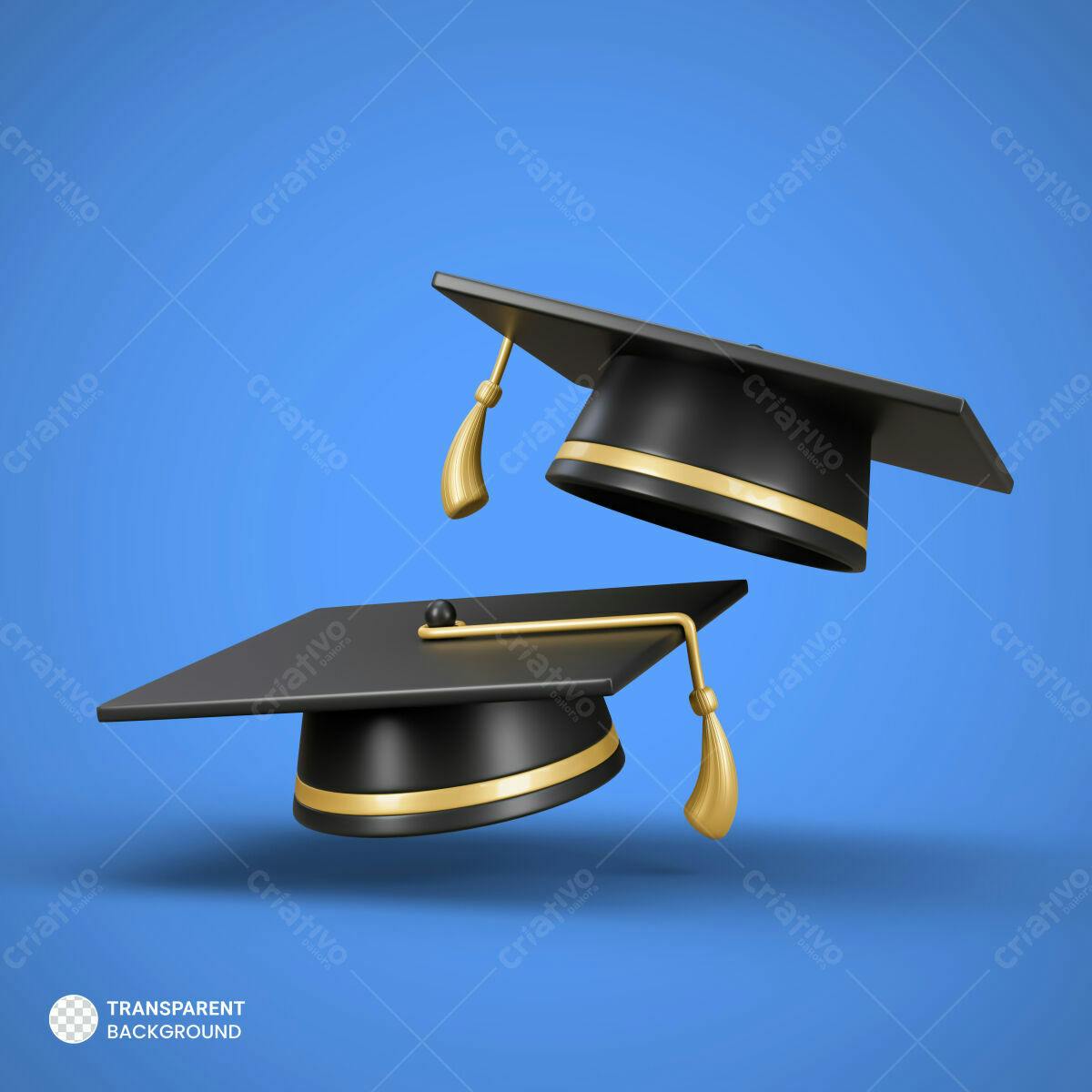 Design de Formatura com Capelo e Beca PSD Editável