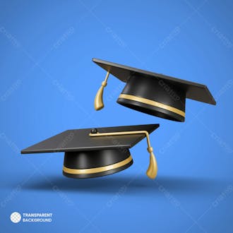 Graduation success icon isolated 3d render illustration