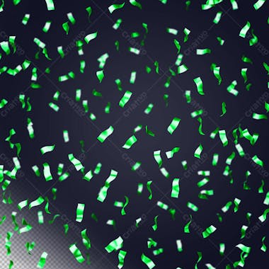 Green confetti for decorations isolated 3d render