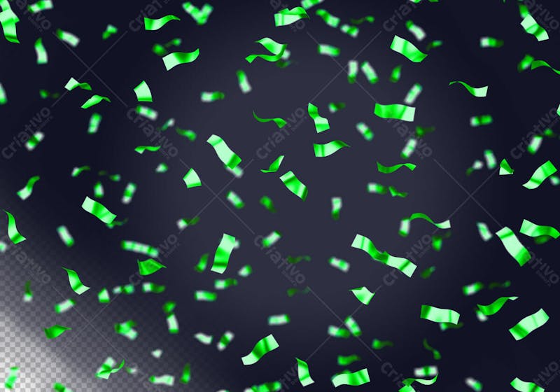 Green confetti for decorations isolated 3d render