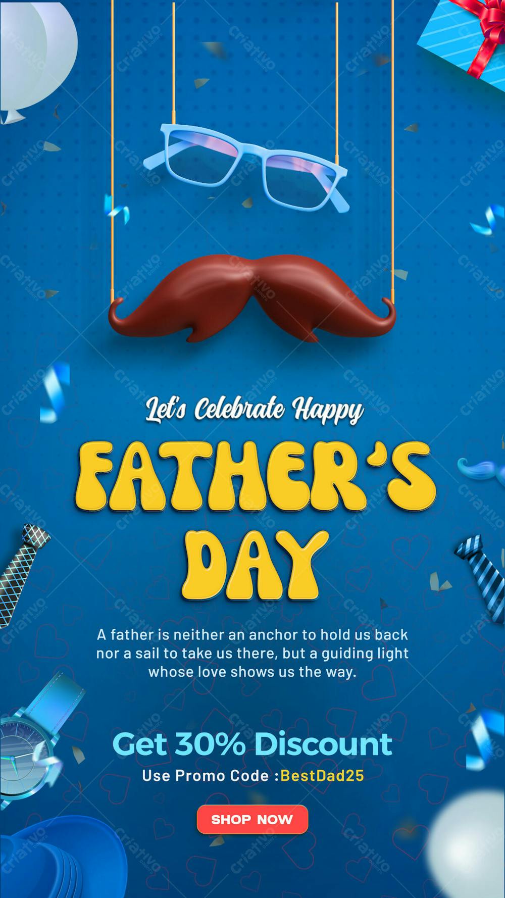 Happy Fathers Day Sale Advertising Instagram Story With Editable Text Effect