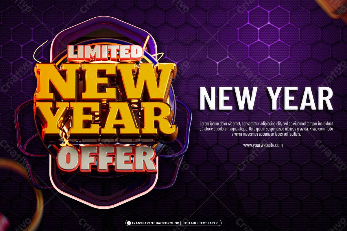 Banner Ano Novo Oferta Limitada PSD Editável