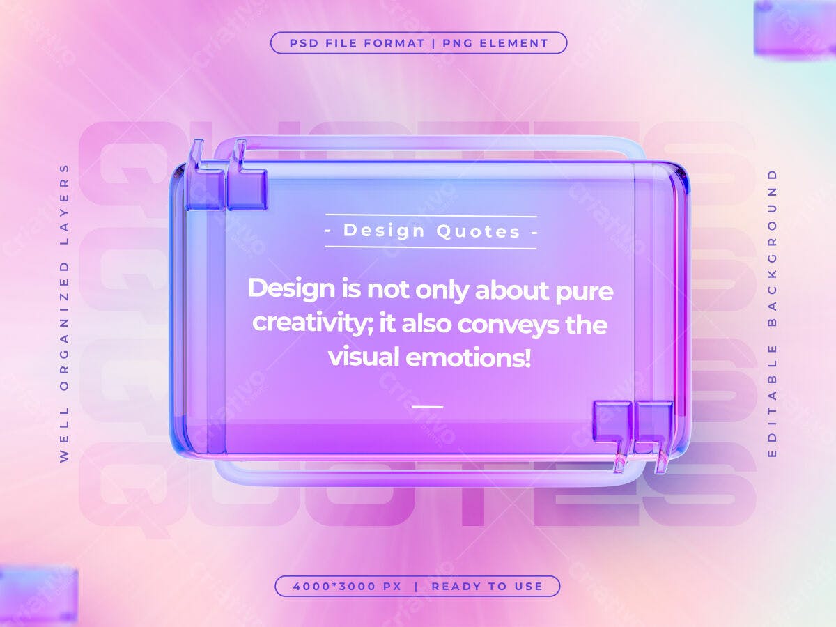 Quadro de Citações em PSD Editável para Design