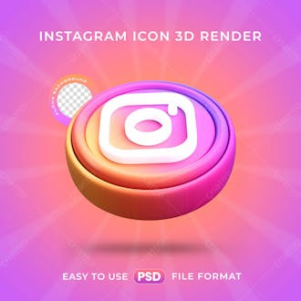 Instagram logo icon isolated 3d render illustration