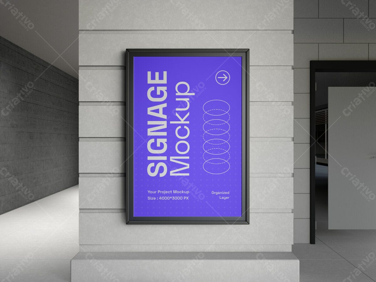 Mockup de Sinalização para Negócios PSD Editável