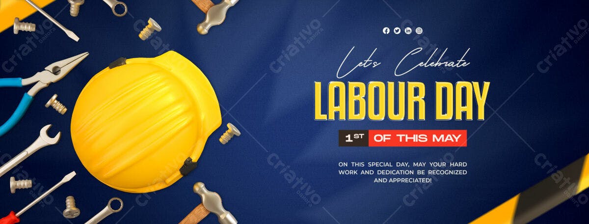 Banner Dia do Trabalho PSD Editável