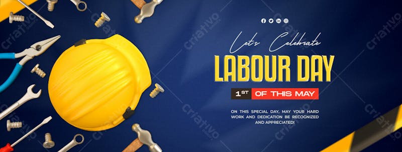 International labour day celebration social media cover design template