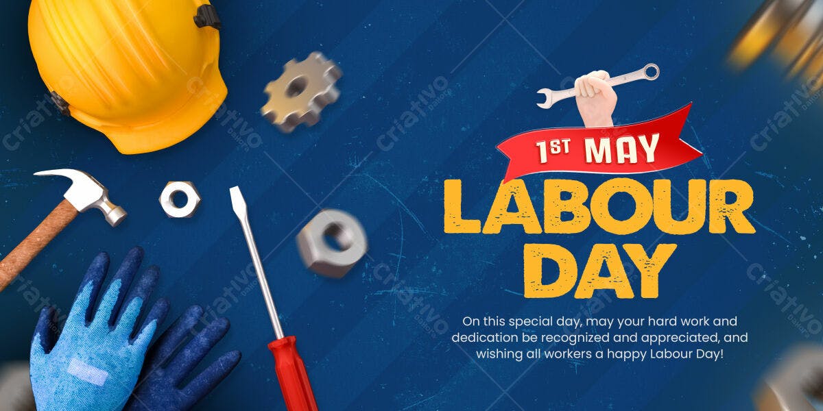 Banner Dia do Trabalhador PSD Editável