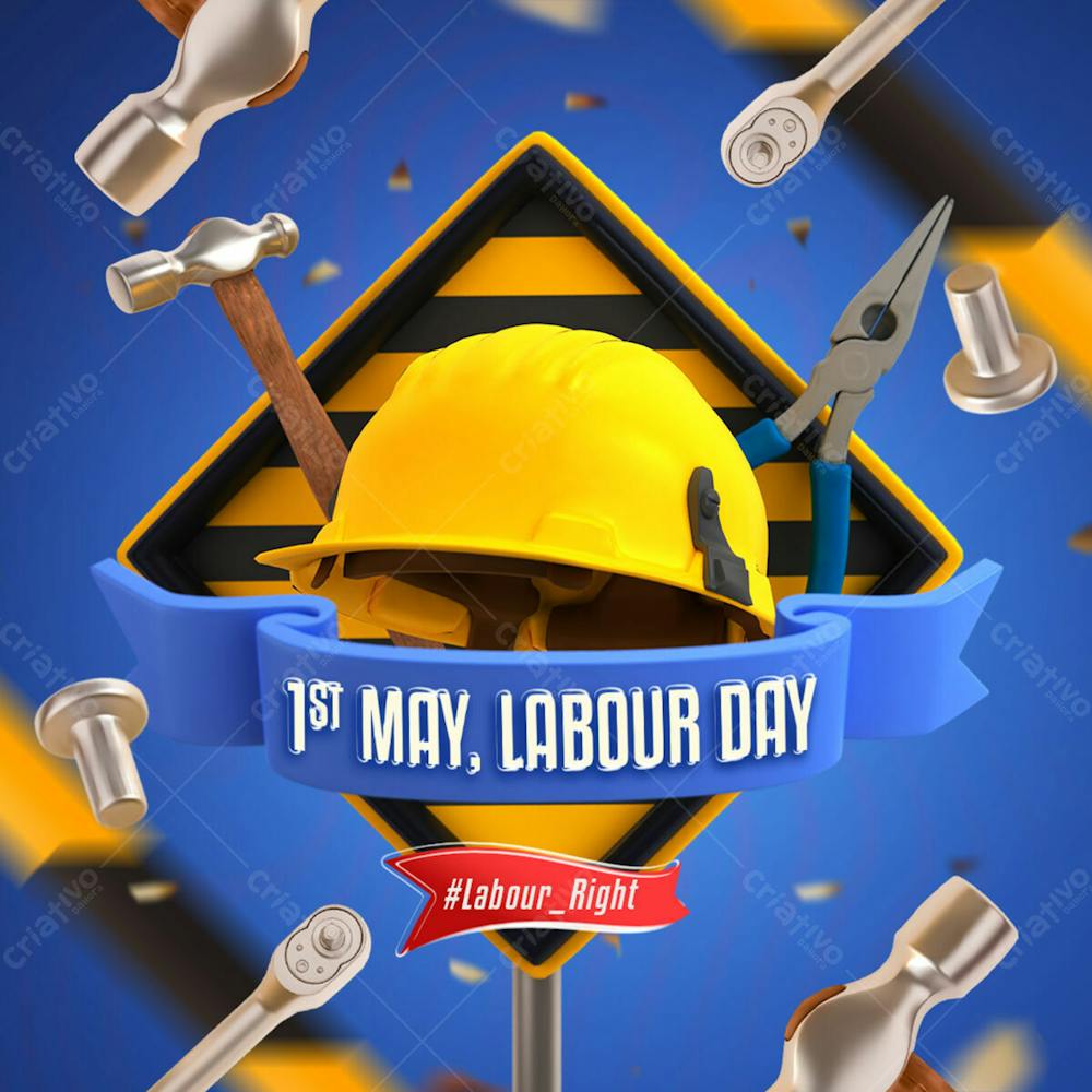 International Labour Day Social Media Post Design Template