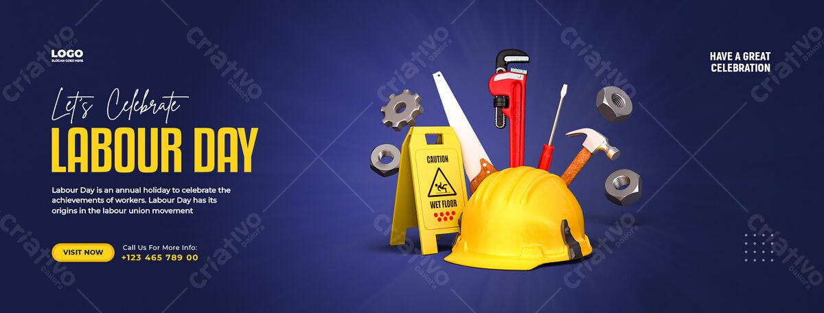 Banner Dia do Trabalho PSD Editável