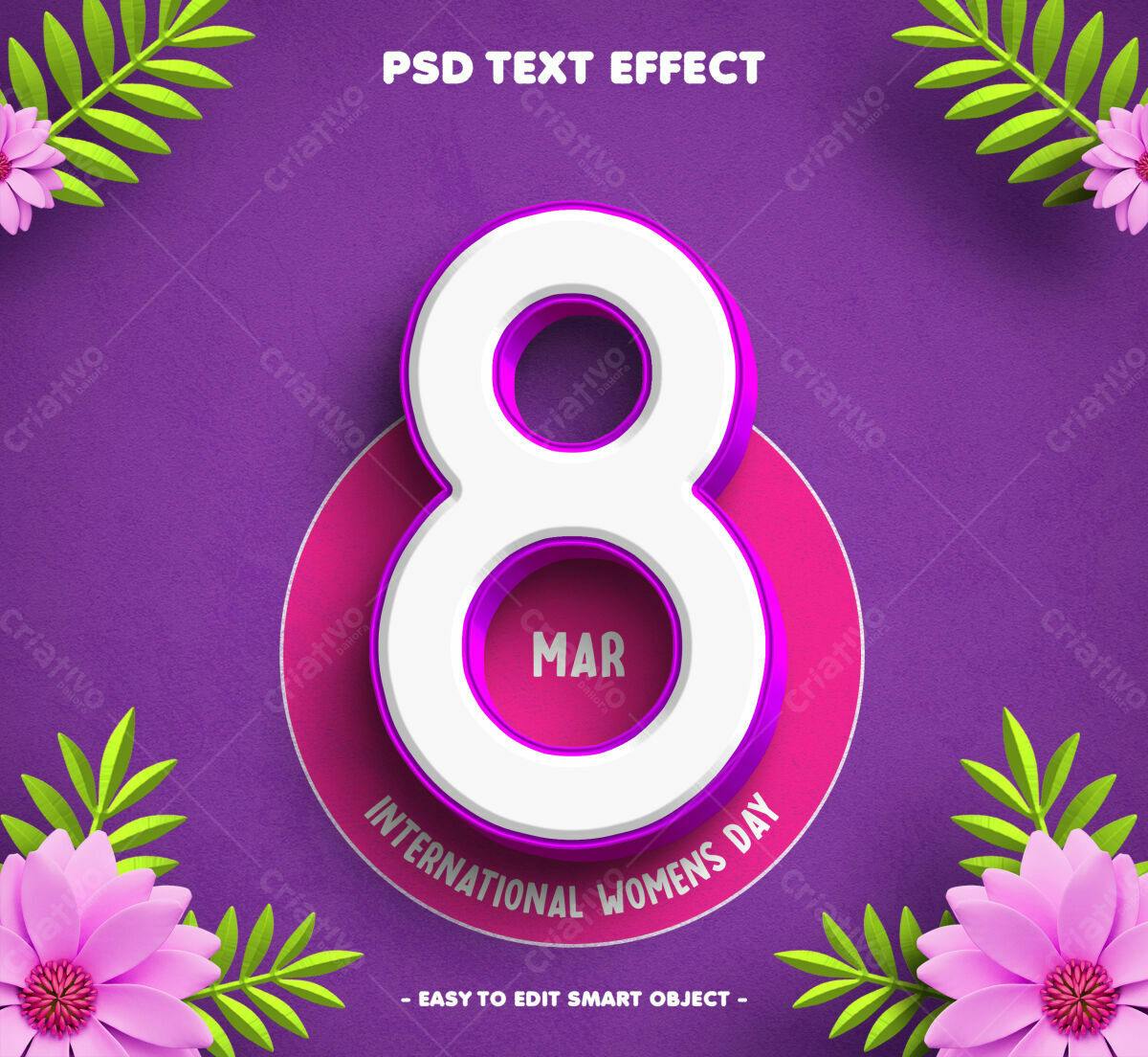 Arte para Dia Internacional da Mulher PSD Editável