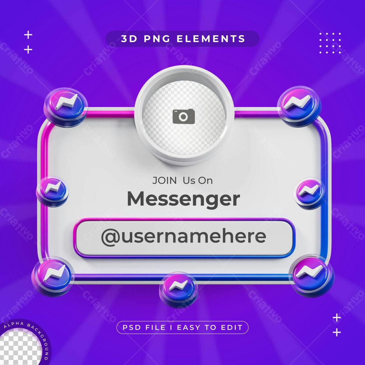 Banner para Redes Sociais Messenger PSD Editável
