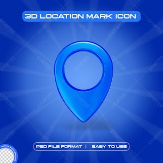 Location mark symbol icon 3d render illustration